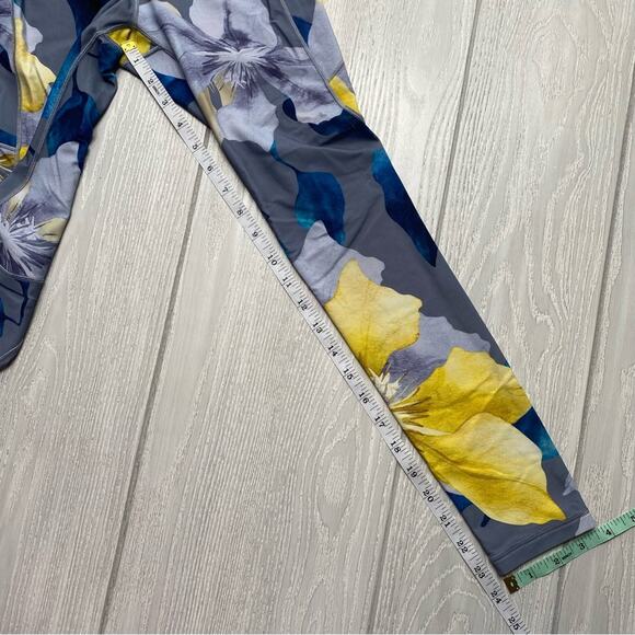Calia Energize Gray Yellow Teal Floral Compression 7/8 Leggings Size XS X-Small - Picture 5 of 8